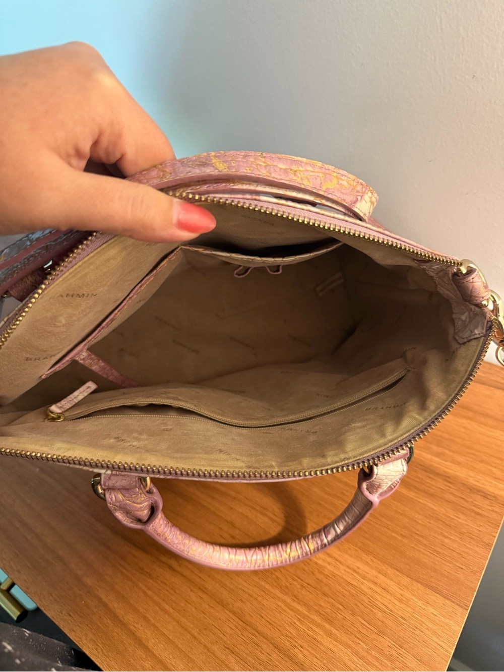 Brahmin Satchel Handbag in Lavender-Pink - Picture 3 of 5